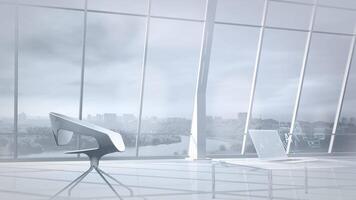 Artificial intelligence is working on a business process. 3D render video