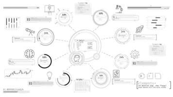 Monochrome infographics on the theme of programming and technology. video