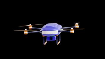 3d animation de drone caméra sur alpha canal video