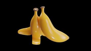3D Animation of Banana on Alpha Channel video