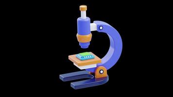 3D Animation of Microscope on Alpha Channel video