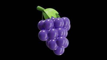 3D Animation of Grape on Alpha Channel video
