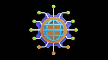3D Animation of World Network on Alpha Channel video