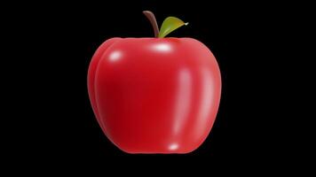 3D Animation of Apple on Alpha Channel video