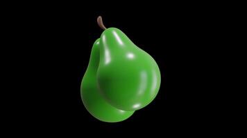 3D Animation of Avocado on Alpha Channel video