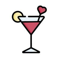 a martini with a heart on the side vector