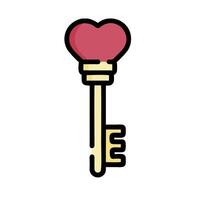 a key with a heart inside it vector