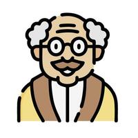 an old man with glasses and a mustache vector