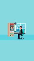 Office Worker Talks on a Phone Conversation While Doing Tasks 2D Cartoon Animation on Vertical video
