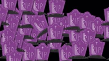Halloween Grave Transition on Alpha Channel 2D Cartoon Animation video