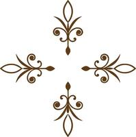 A decorative cross with four leaves vector
