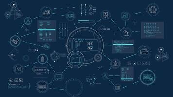Infographics about intelligent automation in animated schema. video