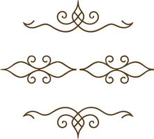 A set of decorative elements in brown vector