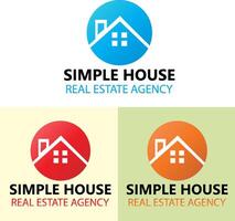 Gradient simple house real agency logo design. Real estate logo design vector