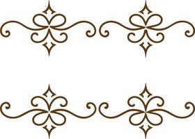 A set of decorative borders in brown vector