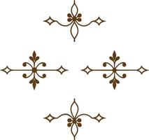 Four decorative designs in brown and white vector