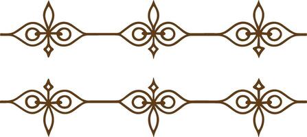 A set of decorative decorative designs in brown vector