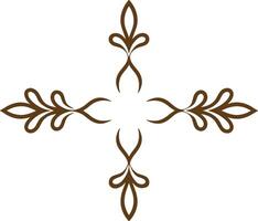A cross with a decorative design in brown vector