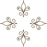 A decorative design with four leaves vector