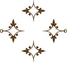 Four decorative designs in brown and white vector