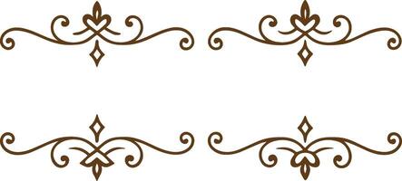 A set of decorative scroll border vector