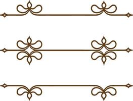 A set of decorative borders in brown vector
