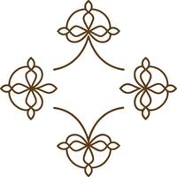 A decorative design with four flowers vector