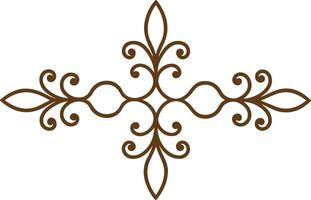 A cross with a decorative design in brown vector