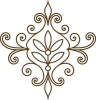A decorative design with swirls and leaves vector