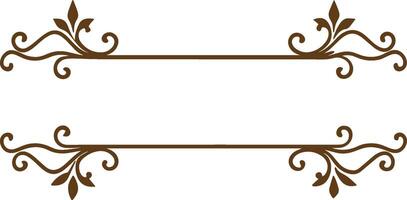 A brown frame with scrollwork on it vector