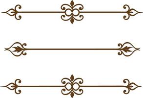 Four decorative borders in brown and white vector
