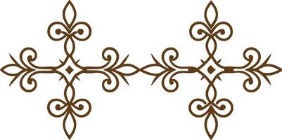 Two ornate crosses with swirls on a white background vector