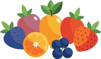 Bright and colorful assortment of fresh fruits illustration in format vector
