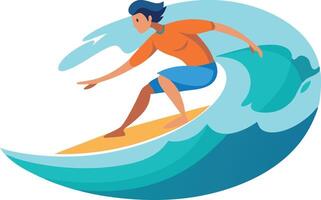 Man surfing on a large wave vector