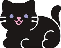 A cute adorable cat image designed for multipurpose use. Its sleek, minimalistic design makes it versatile for various applications, including logos, icons, and t-shirt designs vector