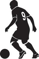 A football player with a football created for various teams. The design is clean and striking, making it perfect for logos, posters, t-shirts, and other graphics company. vector