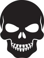A black and white skull image, created for multipurpose use. The sleek, minimalistic design makes it adaptable for a wide range of applications, including logos, icons, and t-shirt designs vector