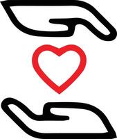Two hand with love image designed for various teams. The design is clean and striking, making it ideal for logos, posters, t-shirts, and other graphic projects vector