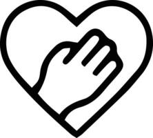 Love icon with hand designed for various teams. The design is clean and striking, making it ideal for logos, posters, t-shirts, and other graphic projects vector