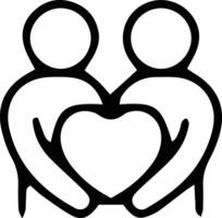 Two Mans hand hold love icon designed for various teams. The design is clean and striking, making it ideal for logos, posters, t-shirts, and other graphic projects vector