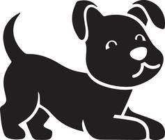 A icon of a cute dog in action, designed for various companies. The design is clean and striking, making it perfect for logos, posters, t-shirts, and other graphic projects vector