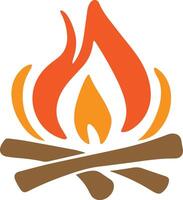 A fire flame with wood icon image created for various types of companies. The design is clean, smooth, and outstanding, making it perfect for logos, posters, t-shirts, and other graphic projects vector