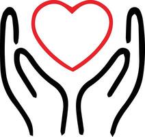 Two hand with love icon designed for various teams. The design is clean and striking, making it ideal for logos, posters, t-shirts, and other graphic projects vector
