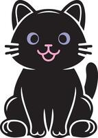 A cute adorable cat icon image designed for multipurpose use. Its sleek, minimalistic design makes it versatile for various applications, including logos, icons, and t-shirt designs vector