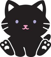 Cute adorable cat icon image designed for multipurpose use. Its sleek, minimalistic design makes it versatile for various applications, including logos, icons, and t-shirt designs vector