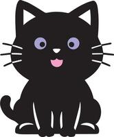 A cute adorable cat icon designed for multipurpose use. Its sleek, minimalistic design makes it versatile for various applications, including logos, icons, and t-shirt designs vector