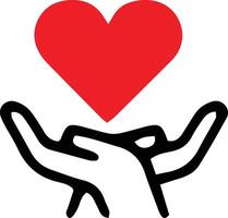 Two hand with love icon designed for various teams. The design is clean and striking, making it ideal for logos, posters, t-shirts, and other graphic projects vector