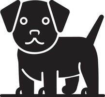A icon of a dog, designed for various companies. The design is clean and striking, making it perfect for logos, posters, t-shirts, and other graphic projects vector