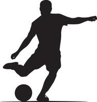 A football player with a black color soccer created for various teams. The design is clean and striking, making it perfect for logos, posters, t-shirts, and other graphics company vector