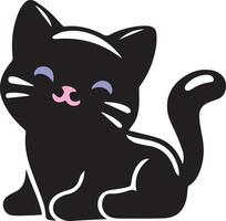 A cute adorable cat sitting icon image designed for multipurpose use. Its sleek, minimalistic design makes it versatile for various applications, including logos, icons, and t-shirt designs vector